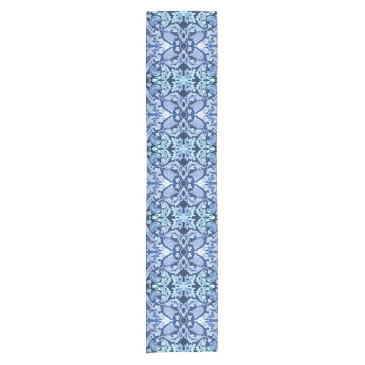 Victoriaans Blue Pattern Table Runner Korte Tafelloper (Voorkant)
