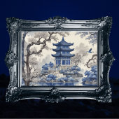 Victoriaans Blue Sapphire Willow Decoupage Print Tissuepapier