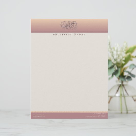 Victoriaans Blush Gepersonaliseerd briefhoofd (Staand voorkant)