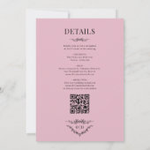 Victoriaans Blush Pink All in One Wedding Monogram Kaart (Achterkant)