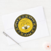 Victoriaans Boarder Schattige Honey Bee Ronde Sticker (Envelop)