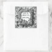 Victoriaans Boekplaat met Vogel Vierkante Sticker (Tas)