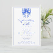 Victoriaans boog iets blauw Vrijgezellenfeest Kaart (Staand voorkant)