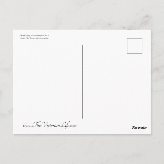 Victoriaans boomkor briefkaart (Achterkant)