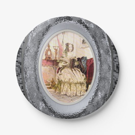 Victoriaans borden papier papieren bordje (Voorkant)