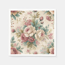 Victoriaans botanisch chintz Engels roosmotief