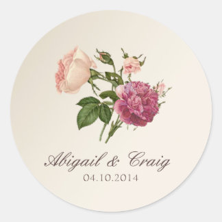 Victoriaans botanische bruiloft uitnodiging Sticke Ronde Sticker