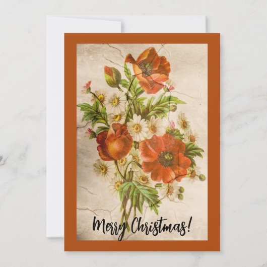  Victoriaans botanische rode papaver Kaart (Voorkant)