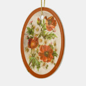  Victoriaans botanische rode papaver Keramisch Ornament (Links)