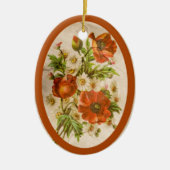  Victoriaans botanische rode papaver Keramisch Ornament (Voorkant)