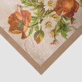  Victoriaans botanische rode papaver Tissuepapier (Detail)