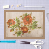  Victoriaans botanische rode papaver Tissuepapier (Craft)