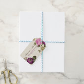  Victoriaans botanische roze roze ivoor Cadeaulabel (Met Touw)
