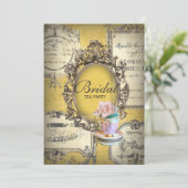 Victoriaans botanische vrijgezellenfeest theeparti kaart (Staand voorkant)