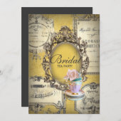 Victoriaans botanische vrijgezellenfeest theeparti kaart (Voorkant / Achterkant)