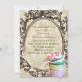 Victoriaans botanische vrijgezellenfeest theeparti kaart (Achterkant)