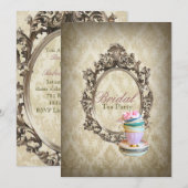 Victoriaans botanische vrijgezellenfeest theeparti kaart (Voorkant / Achterkant)