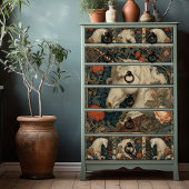 Victoriaans botanische William Morris Style Eenhoo Tissuepapier