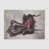 Victoriaans Boudoir | Antiek garderobe Parlor Stoe Tissuepapier (Voorkant)