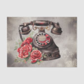 Victoriaans Boudoir | Antiek Gold Roos Telefoon Tissuepapier (Voorkant)