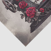 Victoriaans Boudoir | Antiek gouden naaimachine Tissuepapier (Detail)