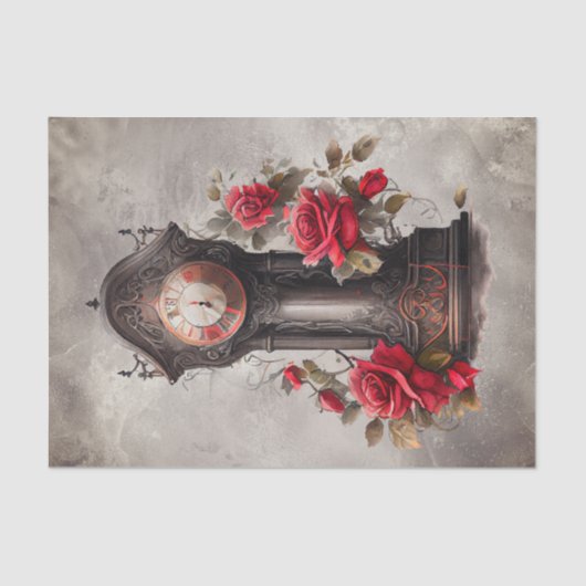 Victoriaans Boudoir | Antiek grootvaders klok Tissuepapier (Voorkant)