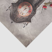 Victoriaans Boudoir | Antiek grootvaders klok Tissuepapier (Detail)