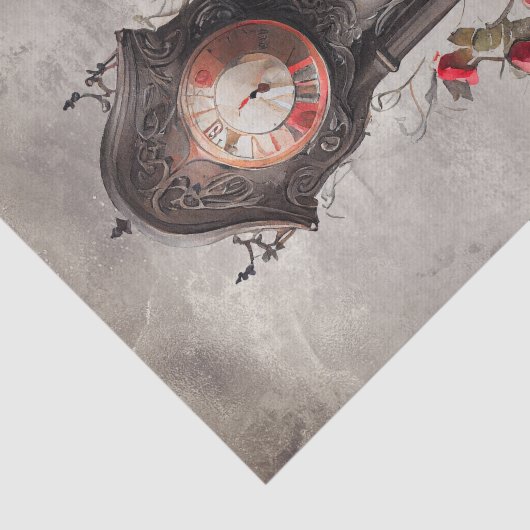 Victoriaans Boudoir | Antiek grootvaders klok Tissuepapier (Detail)