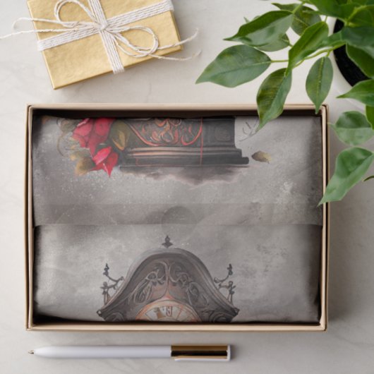 Victoriaans Boudoir | Antiek grootvaders klok Tissuepapier (Geschenk)