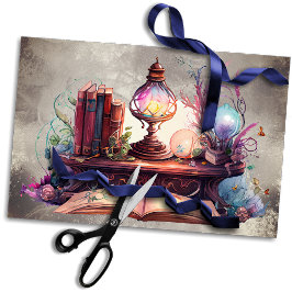 Victoriaans Boudoir | Antiek Lamp op Leesbureau Tissuepapier