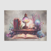 Victoriaans Boudoir | Antiek Lamp op Leesbureau Tissuepapier (Voorkant)