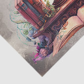 Victoriaans Boudoir | Antiek Lamp op Leesbureau Tissuepapier (Detail)