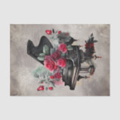 Victoriaans Boudoir | Antiek Muziek Roos Grote Pia Tissuepapier (Voorkant)