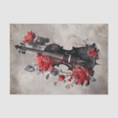 Victoriaans Boudoir | Antiek muziekviool en Rozen Tissuepapier (Voorkant)