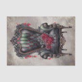 Victoriaans Boudoir | Antiek Rozen fauteuil Tissuepapier (Voorkant)