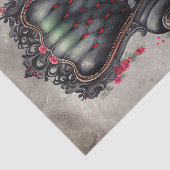 Victoriaans Boudoir | Antiek Rozen fauteuil Tissuepapier (Detail)