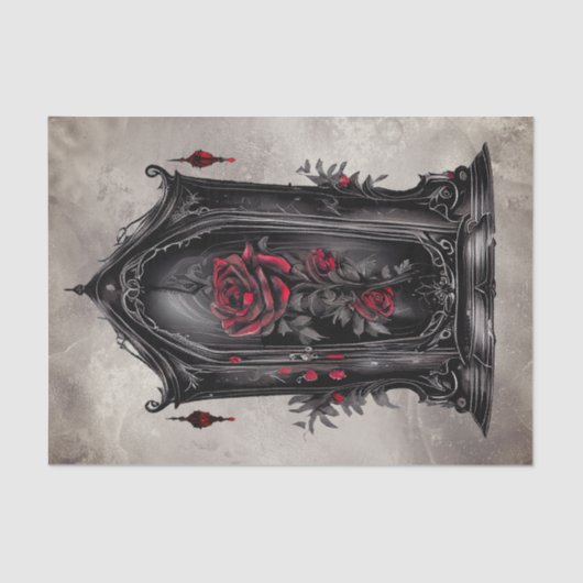 Victoriaans Boudoir | Antiek Rozen kledingkast Tissuepapier (Voorkant)