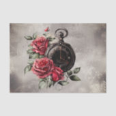Victoriaans Boudoir | Oud zakhorloge en Red Rose Tissuepapier (Voorkant)