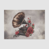 Victoriaans Boudoir | Oude Gramophone Muziekspeler Tissuepapier (Voorkant)