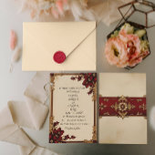 Victoriaans Bourgogne Deep Red Floral Kaart