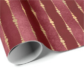 Victoriaans Bourgogne en gouden streep Cadeaupapier (Rol Hoek)