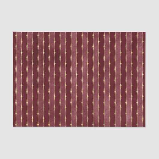 Victoriaans Bourgogne en gouden streep Tissuepapier (Voorkant)