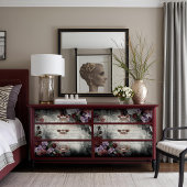 Victoriaans Bourgondische Roos Script Decoupage Cr Tissuepapier