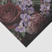 Victoriaans Bourgondische Roos Script Decoupage Cr Tissuepapier (Detail)