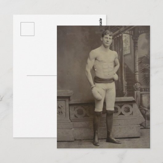 Victoriaans Boxingjongen Briefkaart (Voorkant / Achterkant)