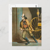 Victoriaans brandweerman 2 "De Amerikaanse vuurman Briefkaart (Voorkant / Achterkant)