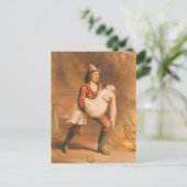 Victoriaans brandweerman 3 "De Amerikaanse vuurman Briefkaart (Staand voorkant)