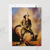 Victoriaans brandweerman "The American Fireman" Briefkaart (Voorkant / Achterkant)