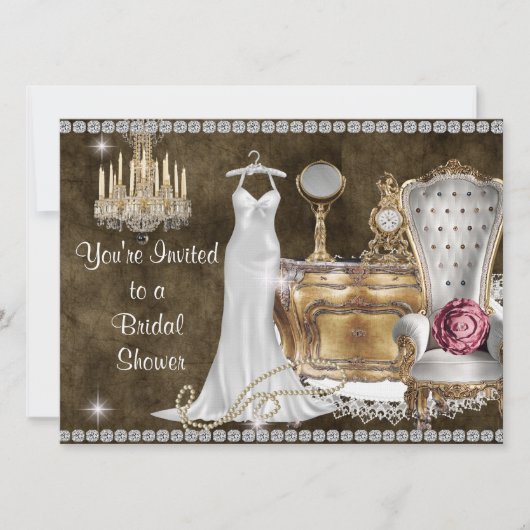 Victoriaans BRIDAL SHOWER INVITATION Kaart (Voorkant)