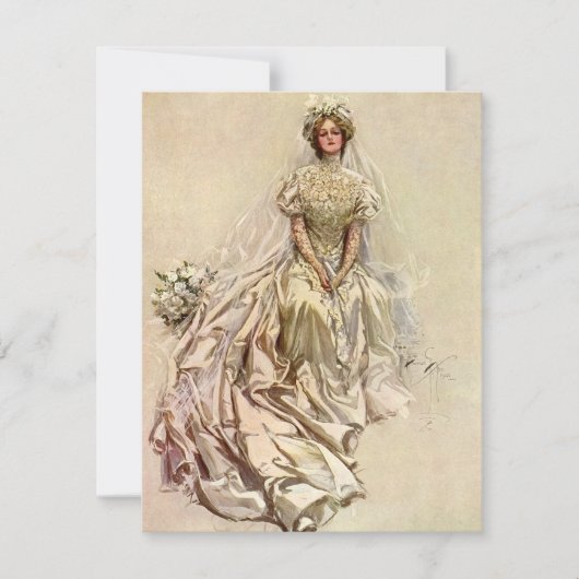  Victoriaans Bride, Antiek Bridal Portret (Voorkant)